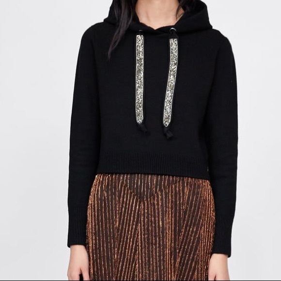 hoodie with glitter strings